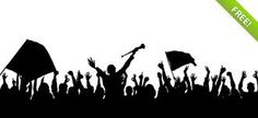 236x108 Crowd Silhouette Cheering Crowd Silhouettes 2 Et Clips