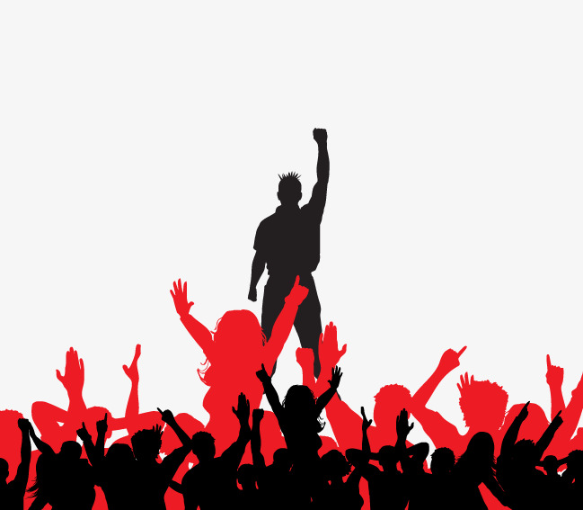 649x567 Vector Concert Crowd, Singer, Fans, Silhouette Crowd Png