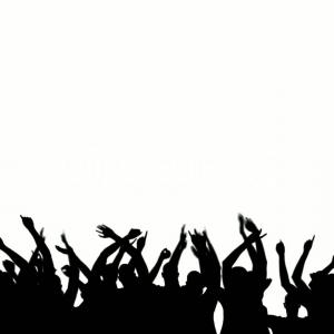 300x300 Photostock Vector Concert Crowd Silhouette Large Group People