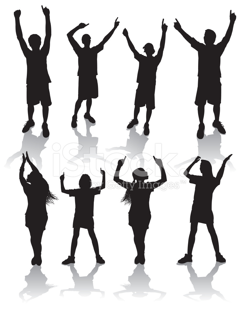 796x1024 Sports Fans Cheering Stock Vector