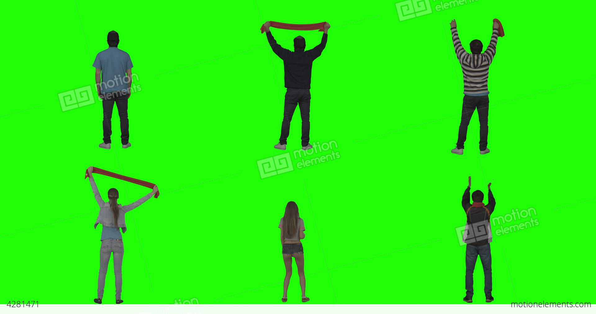 1920x1013 Cheering Fans On Green Screen Stock Video Footage 4281471