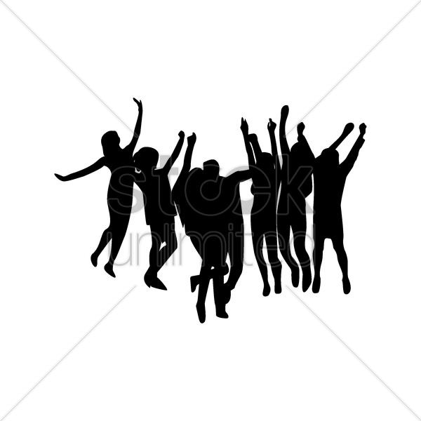 600x600 Crowd Cheering Vector Image