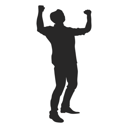 512x512 Man Cheering Silhouette