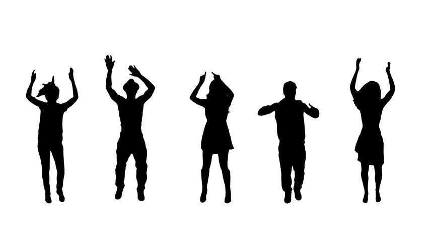 852x480 Silhouette Of People Stock Video Footage