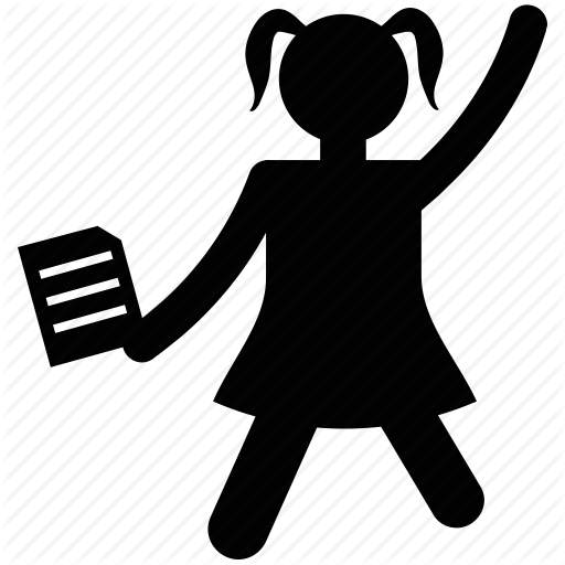 512x512 Avatar, Girl Cheering, Happy Girl, Happy Student, Silhouette Icon