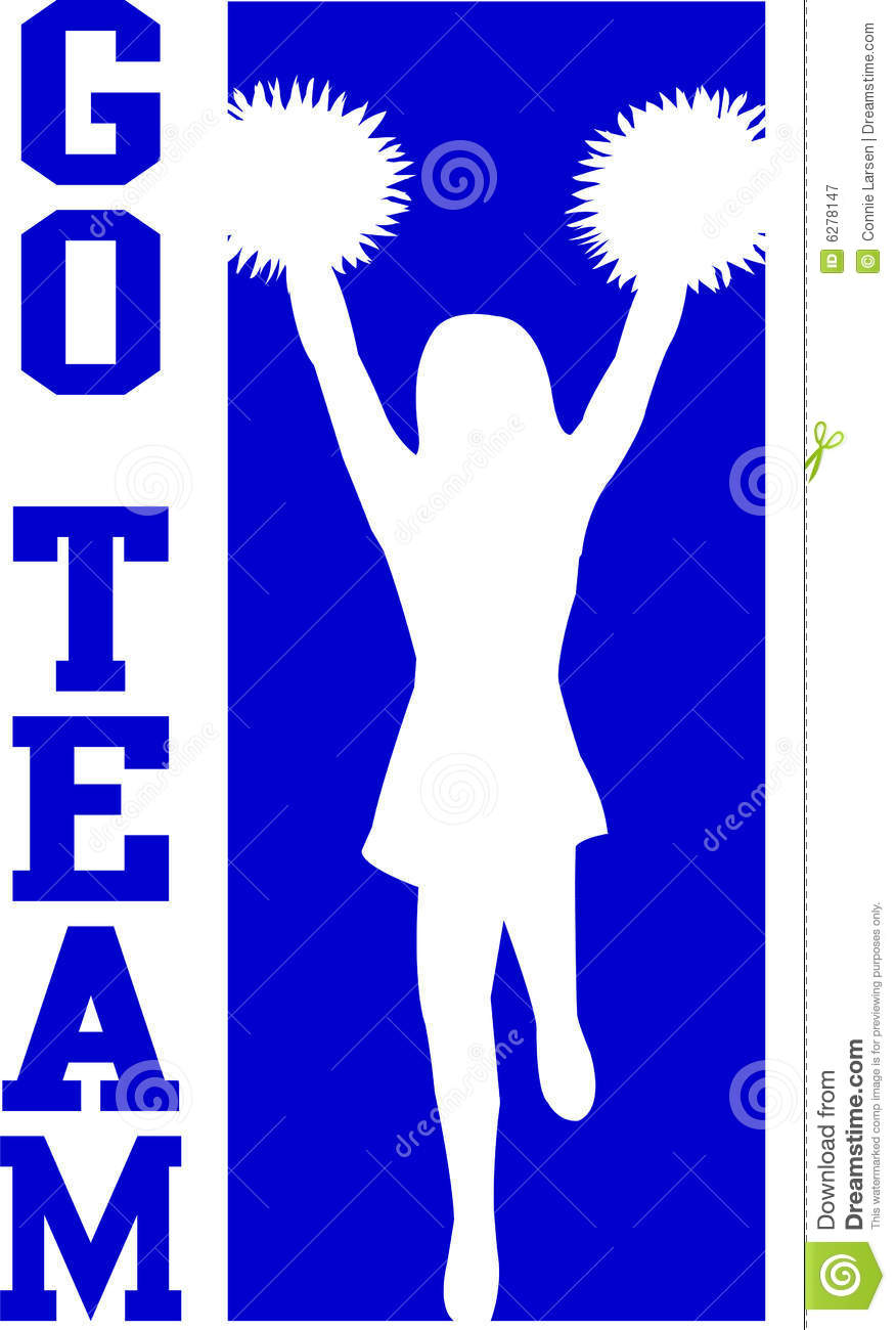 876x1300 Blue Cheerleader Clipart