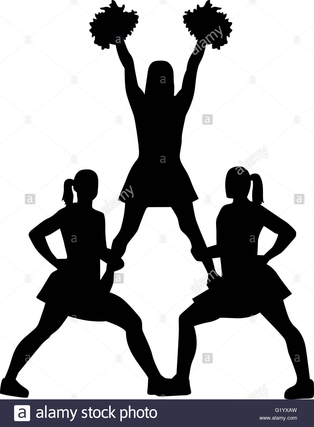 1023x1390 Cheerleading Pyramid Silhouette Stock Vector Art Amp Illustration