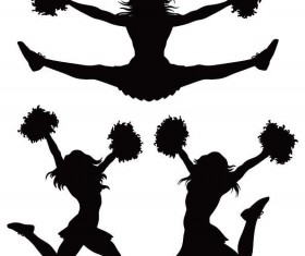 280x235 I Love Cheer With Jumping Cheerleader Vector