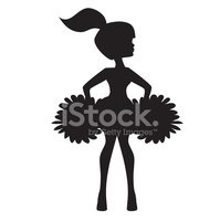 199x200 Cheerleader Silhouette Vector Illustration Stock Vectors