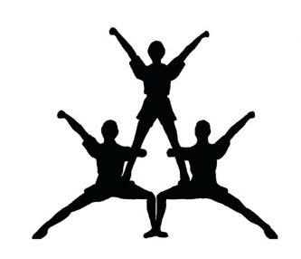 333x286 Cheerleading Stunt Silhouette Clipart Cheer Stunt Clipart