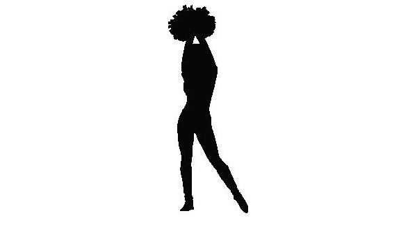 600x350 Cheerleader I Silhouette Wall Decal Cutout 27.5x72