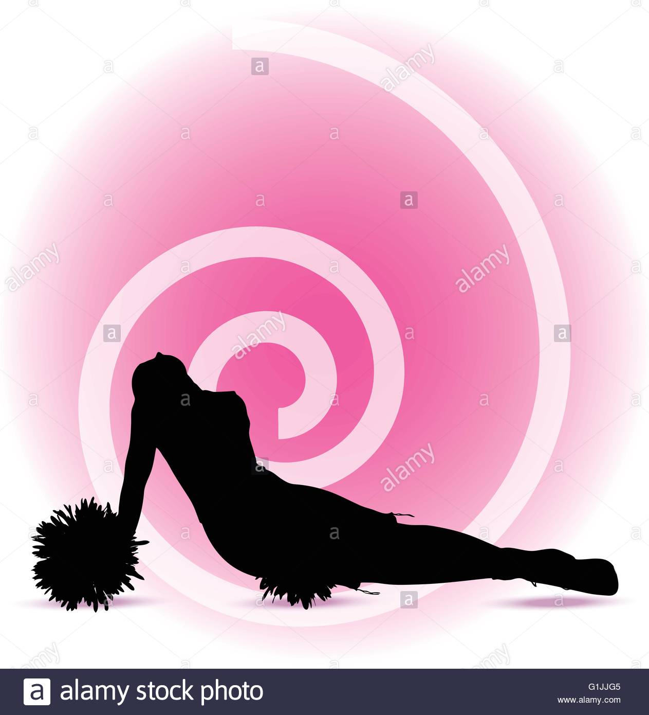 1263x1390 Eps 10 Vector Illustration Of Funky Cheerleader Silhouette Stock