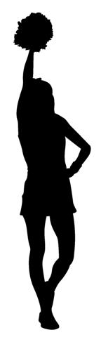 144x480 Cheerleader Silhouette 3 Decal Sticker