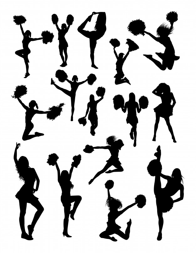 626x806 Cheerleader Gesture Silhouette Vector Premium Download
