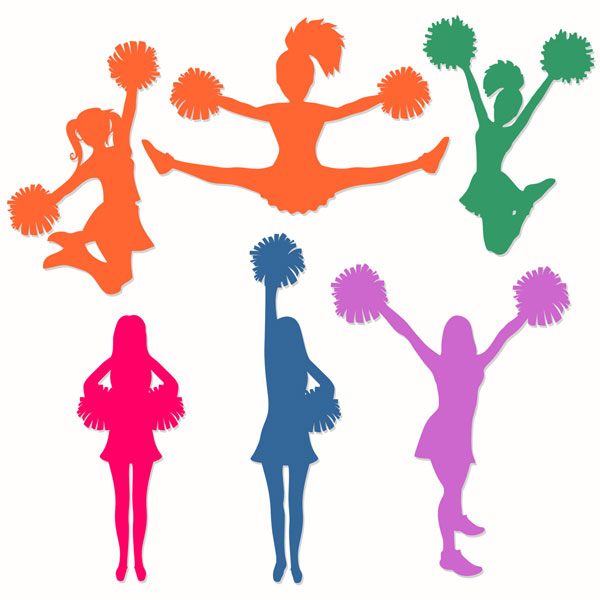 600x600 Cheerleading Silhouette Cuttable Designs