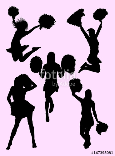 368x500 Cute Dancer, Cheerleader Silhouette. Good Use For Symbol, Logo