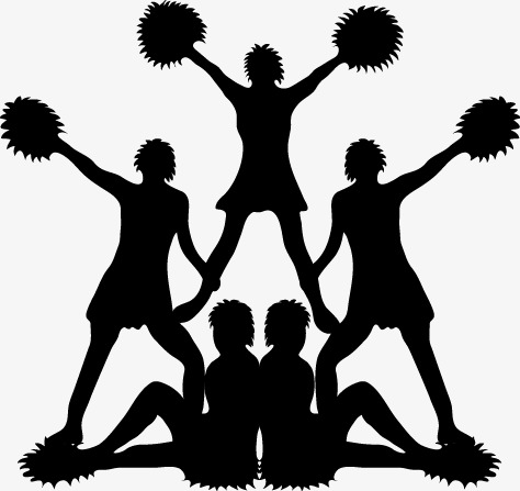 474x447 Cartoon Silhouette Cheerleaders, Cartoon, Cheerleaders, Sketch Png