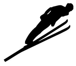 320x279 Ski Jump Silhouette Decal Sticker
