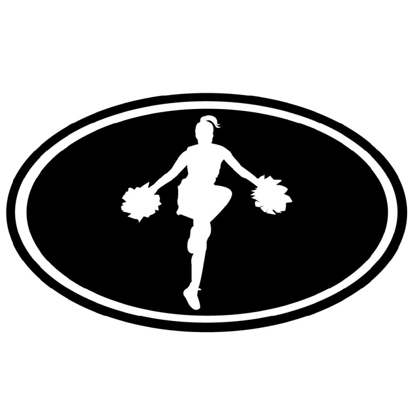 830x830 Cheerleading Black And White Clipart