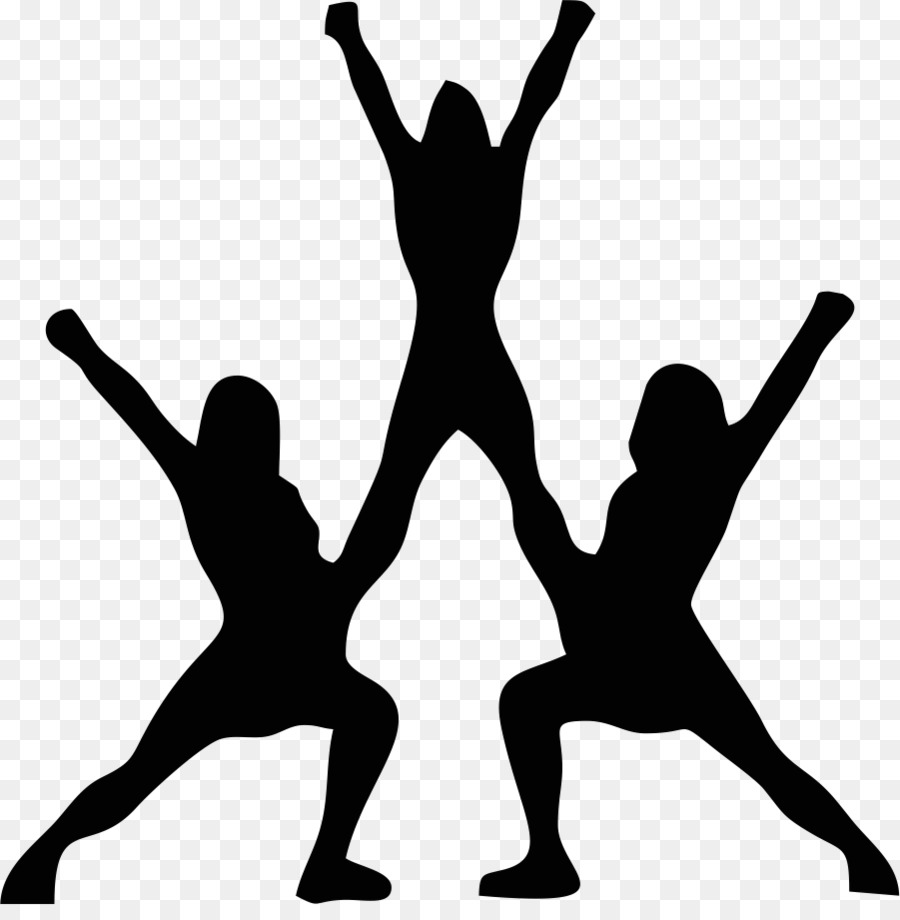 900x920 Cheerleading Silhouette Stunt Clip Art