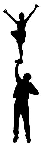 141x480 Cheerleader Lift Silhouette Decal Sticker