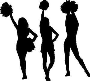 300x269 Cheerleaders Cheerleading Girls Squad With Pom Pom Silhouette Car