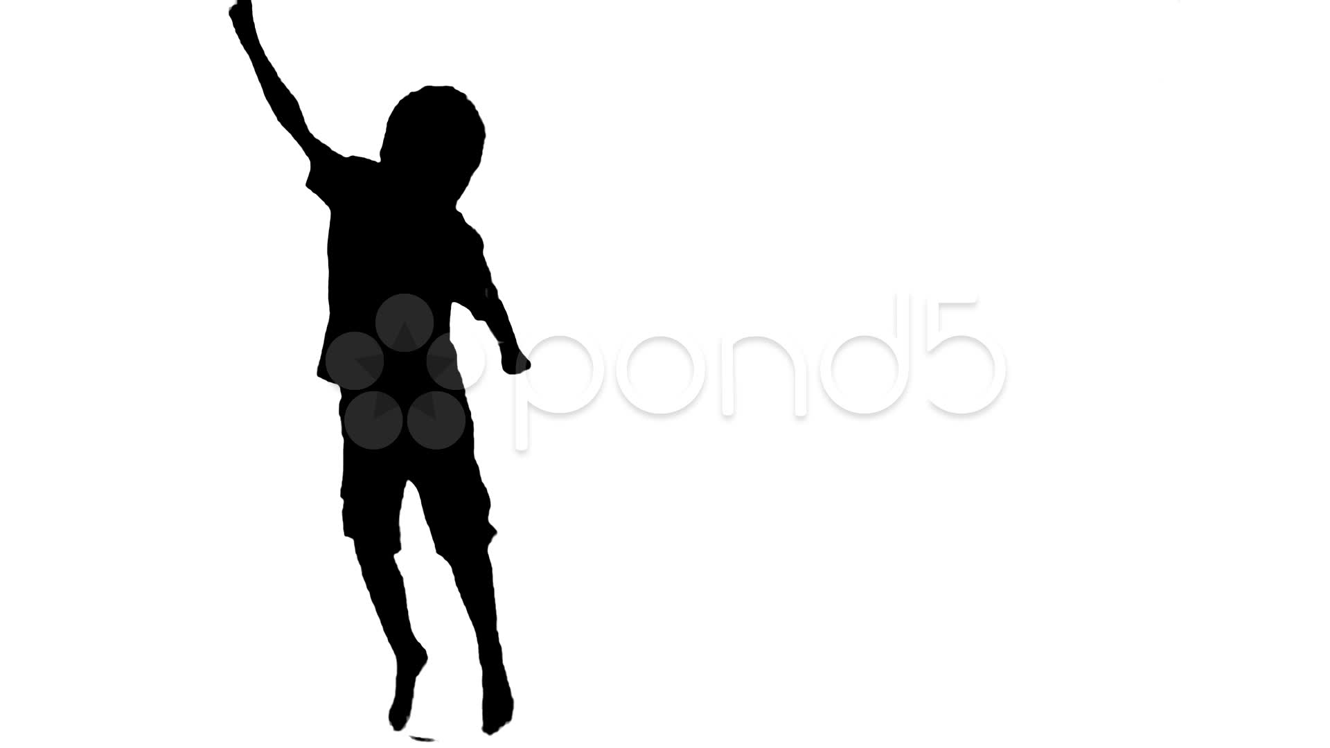 1920x1080 Enthusiastic Silhouette Boy Cheers And Jumps Freeze Frame Black