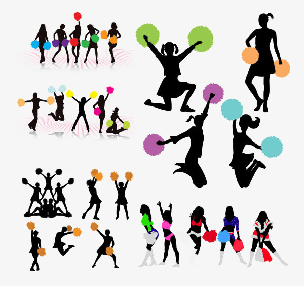 600x564 Variety Silhouette Cheering, Cheers, Cheerleading, Sketch Png