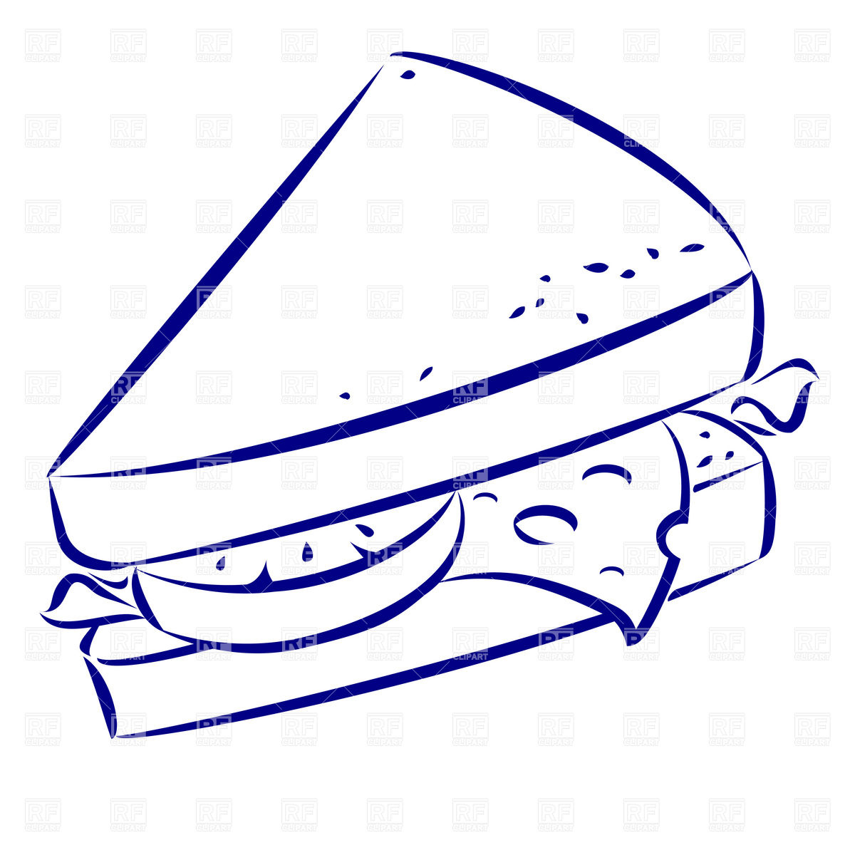 1200x1200 Sandwich With Cheese Simple Outline Icon Royalty Free Vector Clip