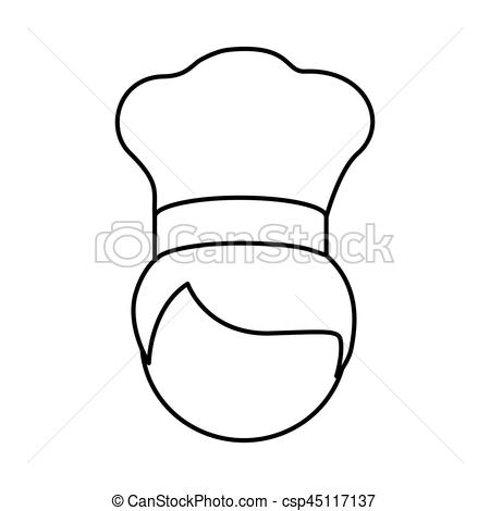450x470 Silhouette Face Chef With His Hat Icon, Vector Illustraction
