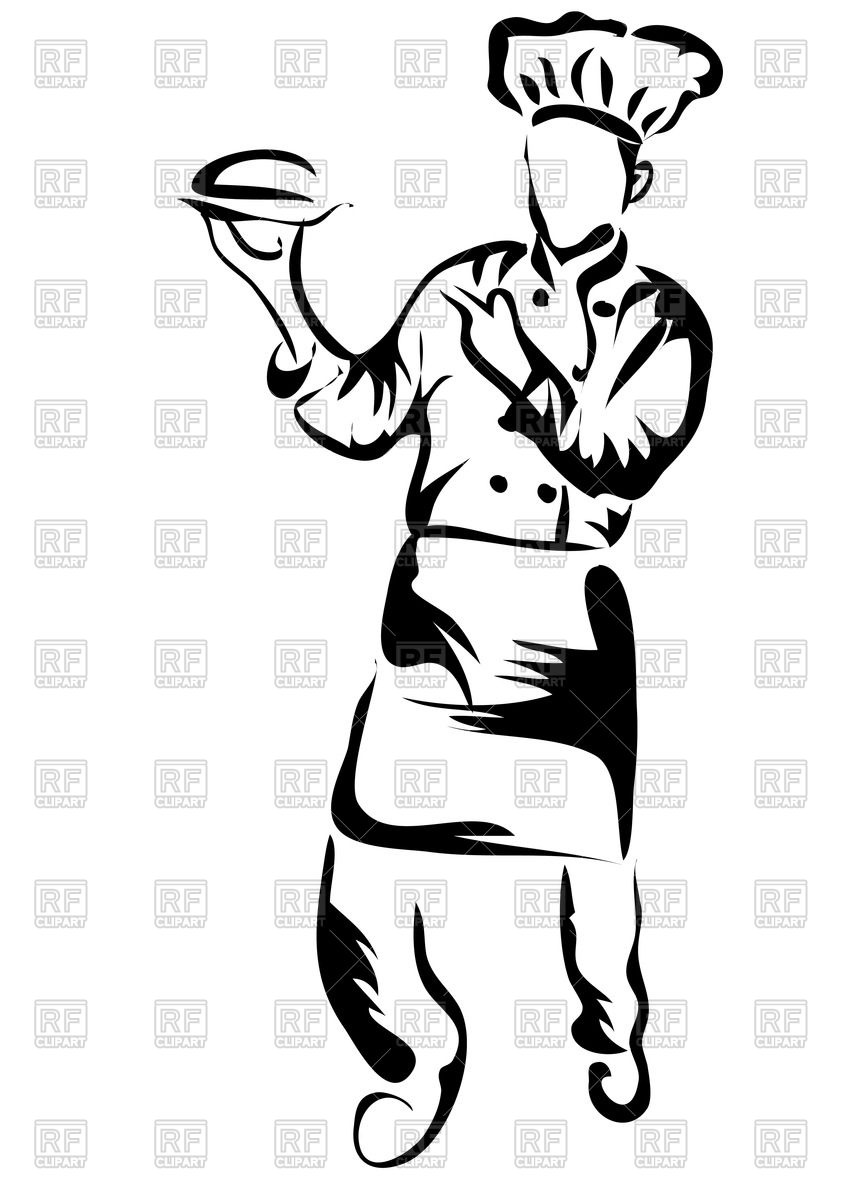 849x1200 Silhouette Of Chef In Hat Royalty Free Vector Clip Art Image