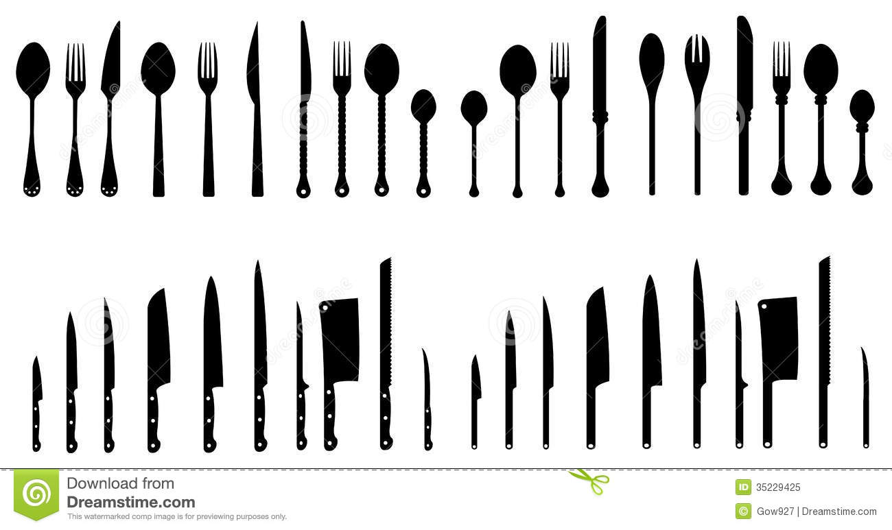 1300x773 Knife Silhouette Vector Clipart Collection