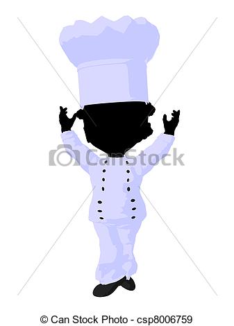 337x470 Little African American Chef Girl Illustration Silhouette