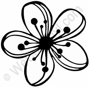 288x284 Cherry Blossom Flower Stencil