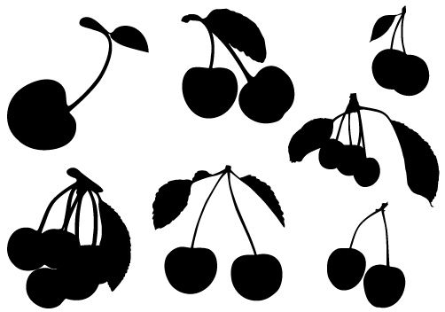 502x352 Cherry Clipart Silhouette