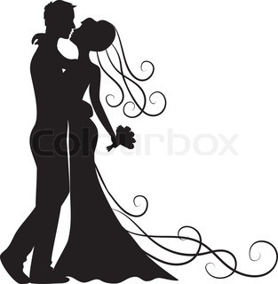 313x320 Wedding Silhouette Clip Art