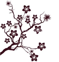 236x248 Black, Purple Peacock And Cherry Blossoms Custom Poster Print