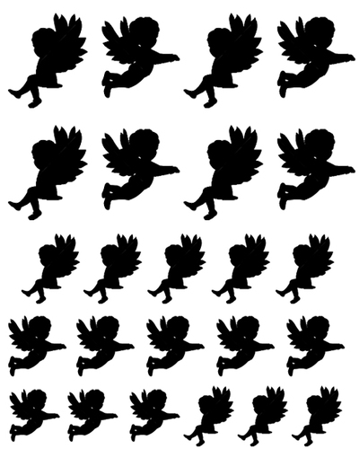 400x500 Cherub Silhouette Nail Decals