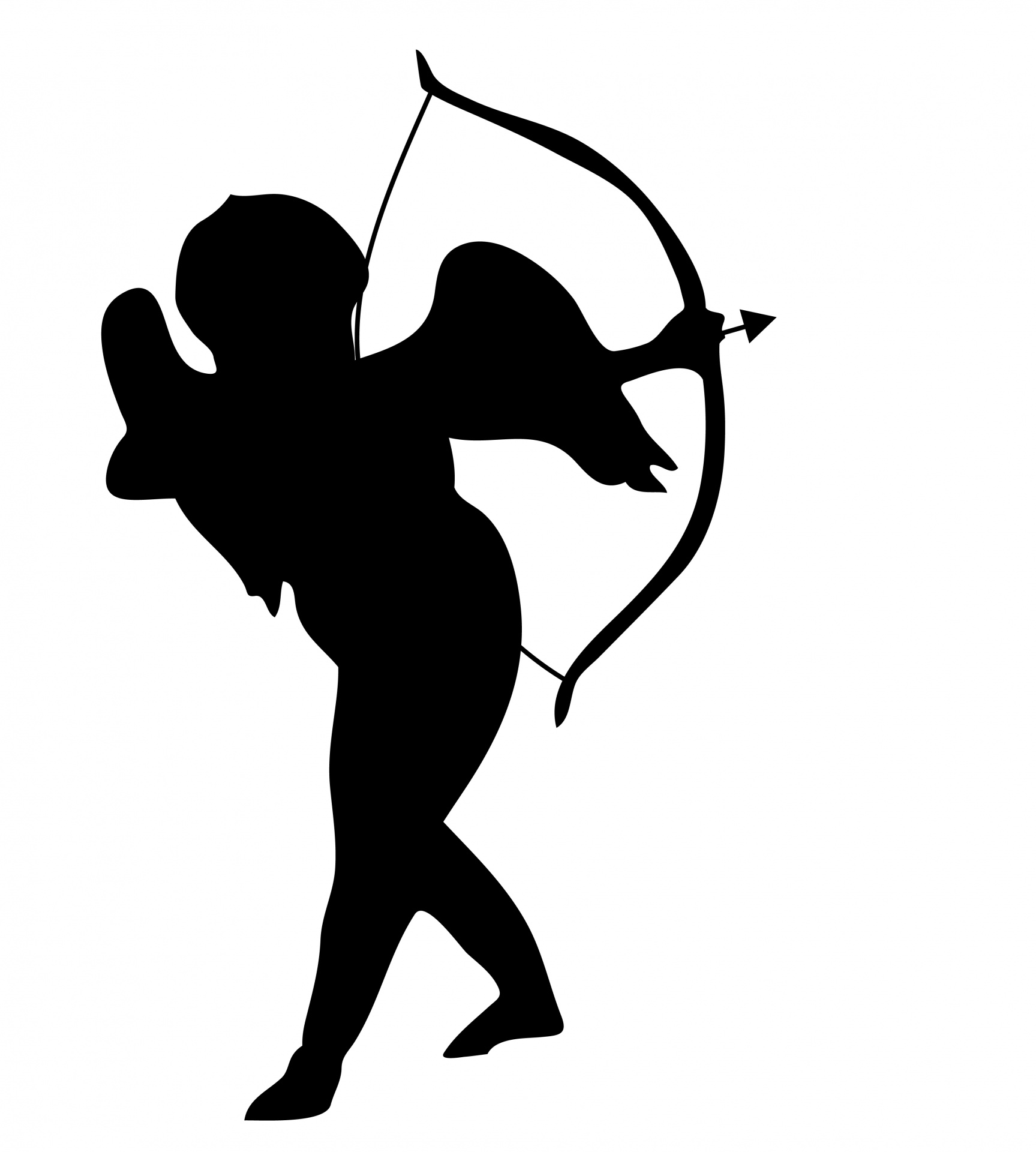 1727x1920 Cupid Silhouette Clipart Free Stock Photo