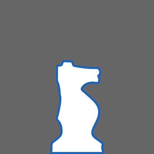 500x500 White Silhouette Staunton Chess Piece Knight Caballo Clipart