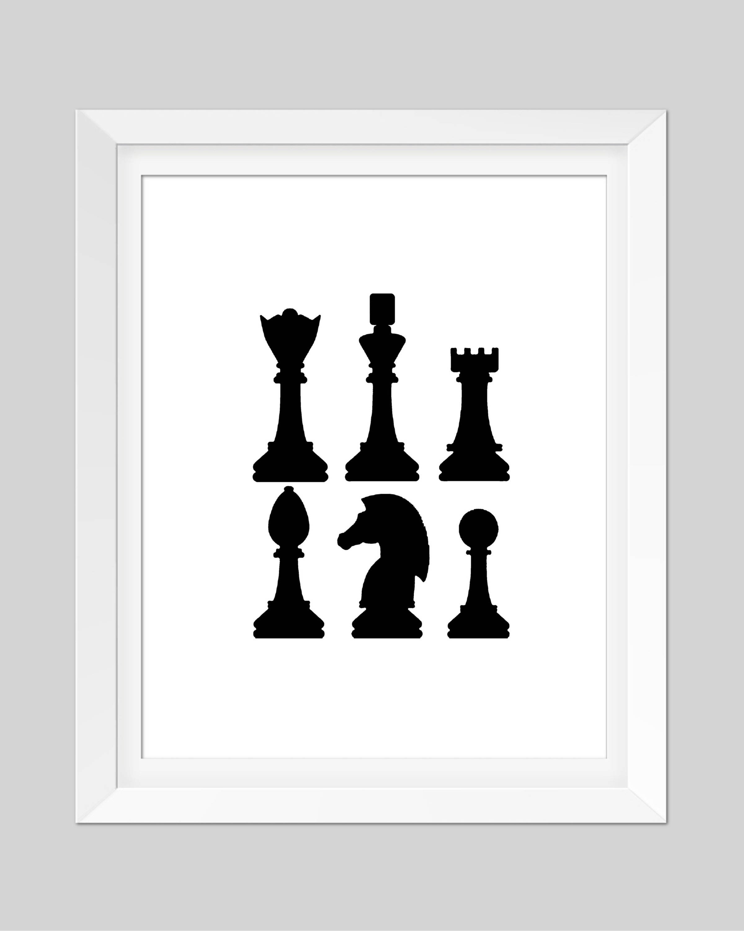 2399x3000 Chess Print Black And White Game Pieces Silhouette