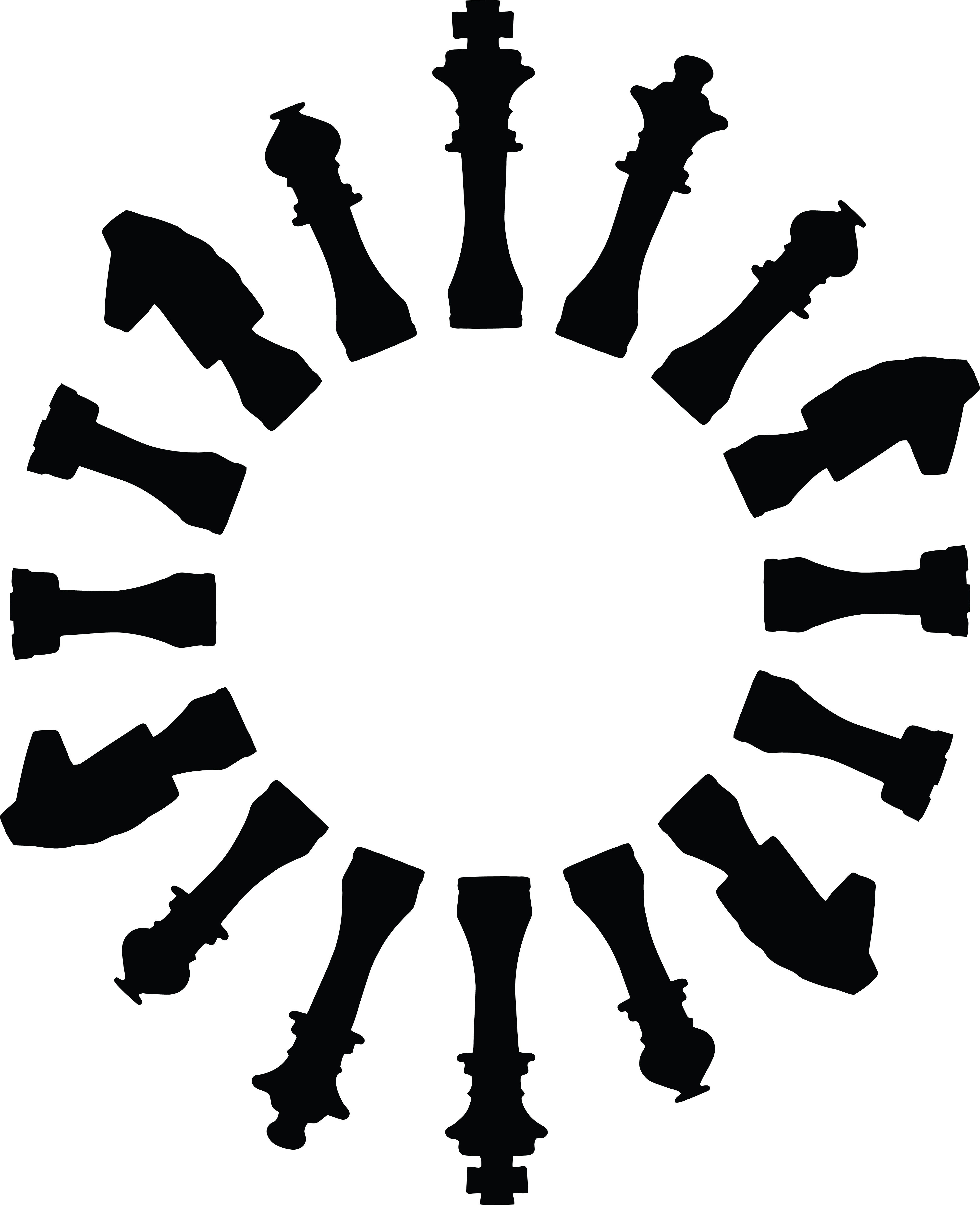 4000x4919 Clipart Of A Round Frame Of Chess Pieces In Black And White