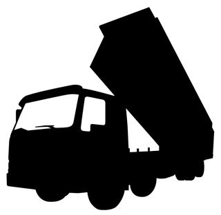 320x312 Dump Truck Silhouette 4 Decal Sticker