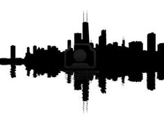 236x177 Chicago City Skyline Silhouette Background. Vector Illustration