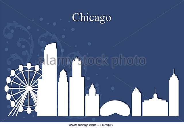 640x447 Chicago City Skyline Silhouette On Stock Photos Amp Chicago City