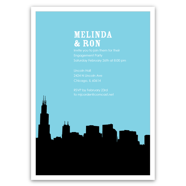 748x748 Chicago Skyline Silhouette Party Invitations Ian Amp Lola Design