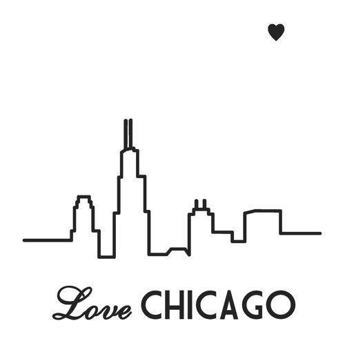500x494 Chicago Skyline Outline Tattoo