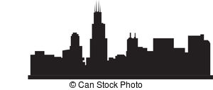 300x127 Chicago Skyline With American Flag United Jack Vector Clipart