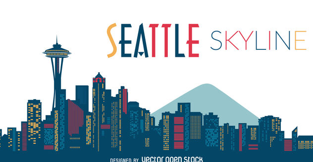 632x328 Seattle Skyline Silhouette Free Vector Download 377113 Cannypic