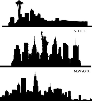 313x352 Chicago Skyline Silhouette Free Vector Download 377109 Cannypic